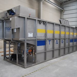 Planta compacta tratamiento aguas residuales industriales marca TAGA